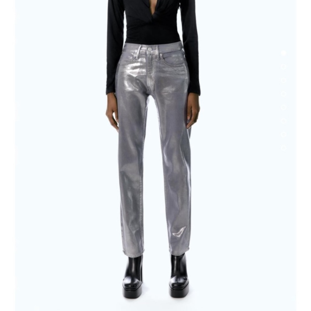 ‼️FIRM PRICE‼️ZARA TRF STRAIGHT WAXED JEANS